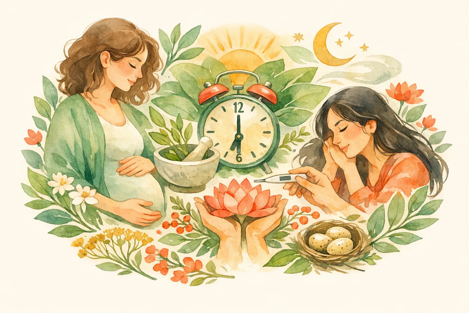 Editorial illustration for What Your Morning Temperature Tells You About Getting Pregnant