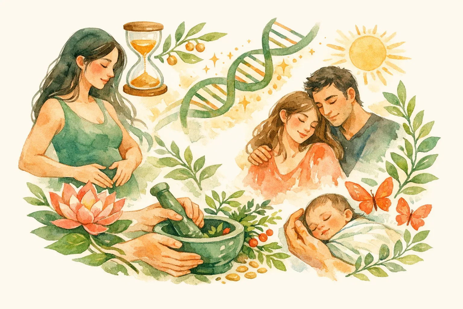 Editorial illustration for CoQ10 Fertility - What 5,000 Years and Modern Research Both Say