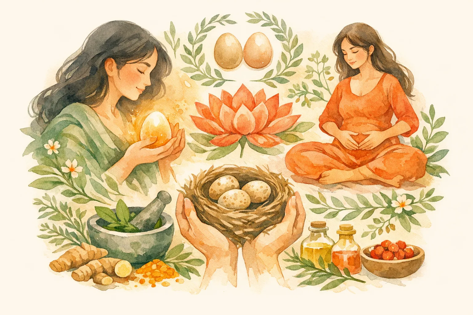 Editorial illustration for Egg Quality Improvement - What Science and Ayurveda Both Say