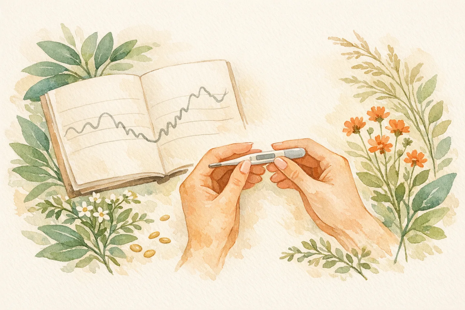 Watercolor illustration of a woman's hands holding a <a href=