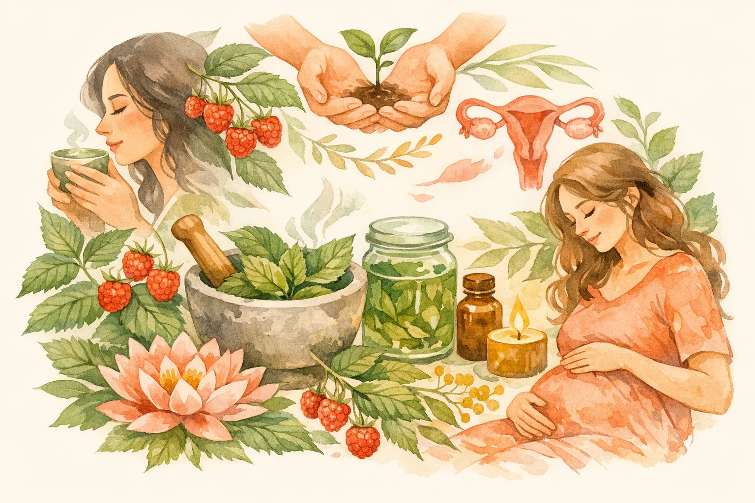 Editorial illustration for Raspberry Leaf Fertility - What the Research Actually Shows
