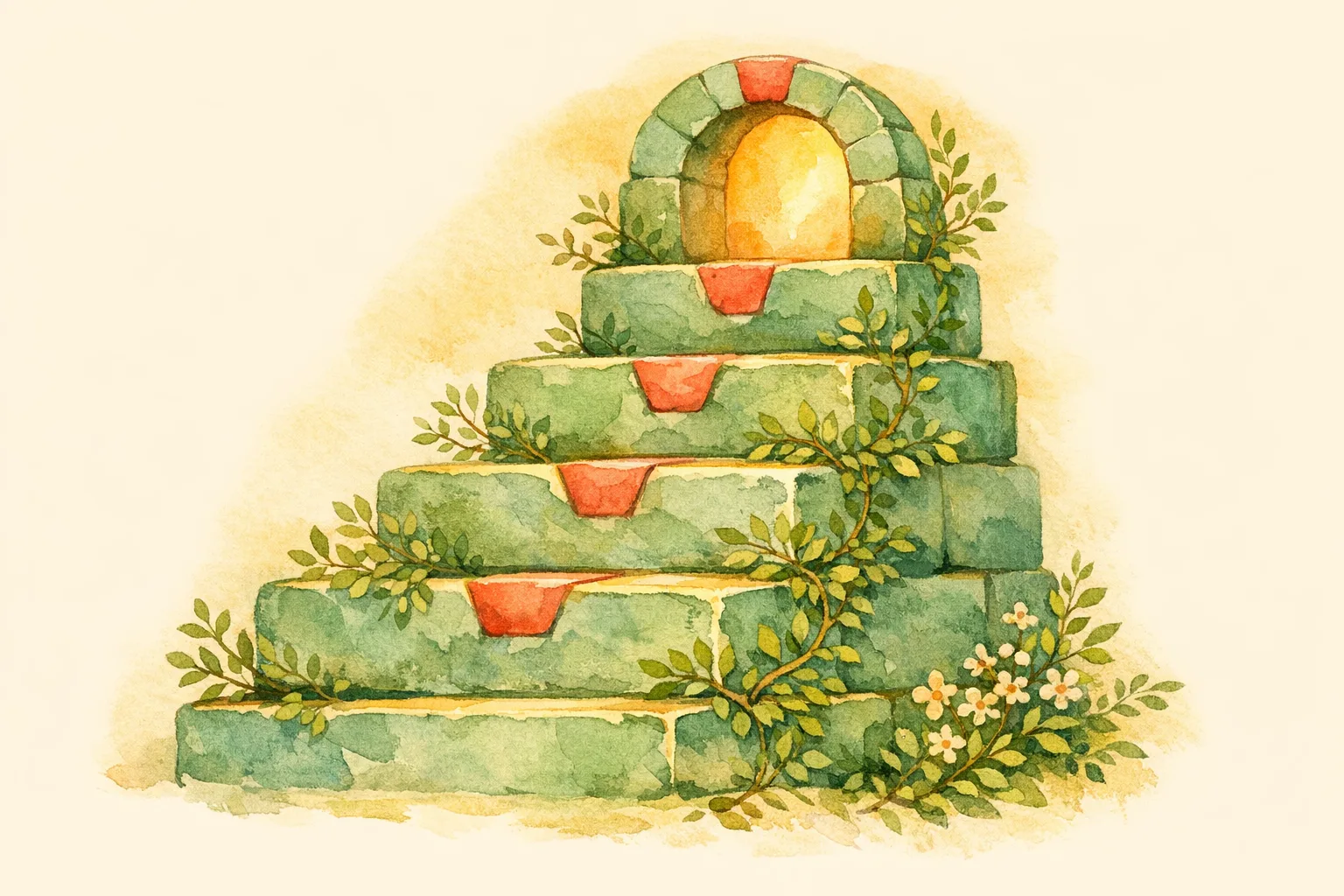 Watercolor illustration of a soft female figure surrounded by blooming Shatavari botanical fronds and lotus flowers representing reproductive health and hormonal balance