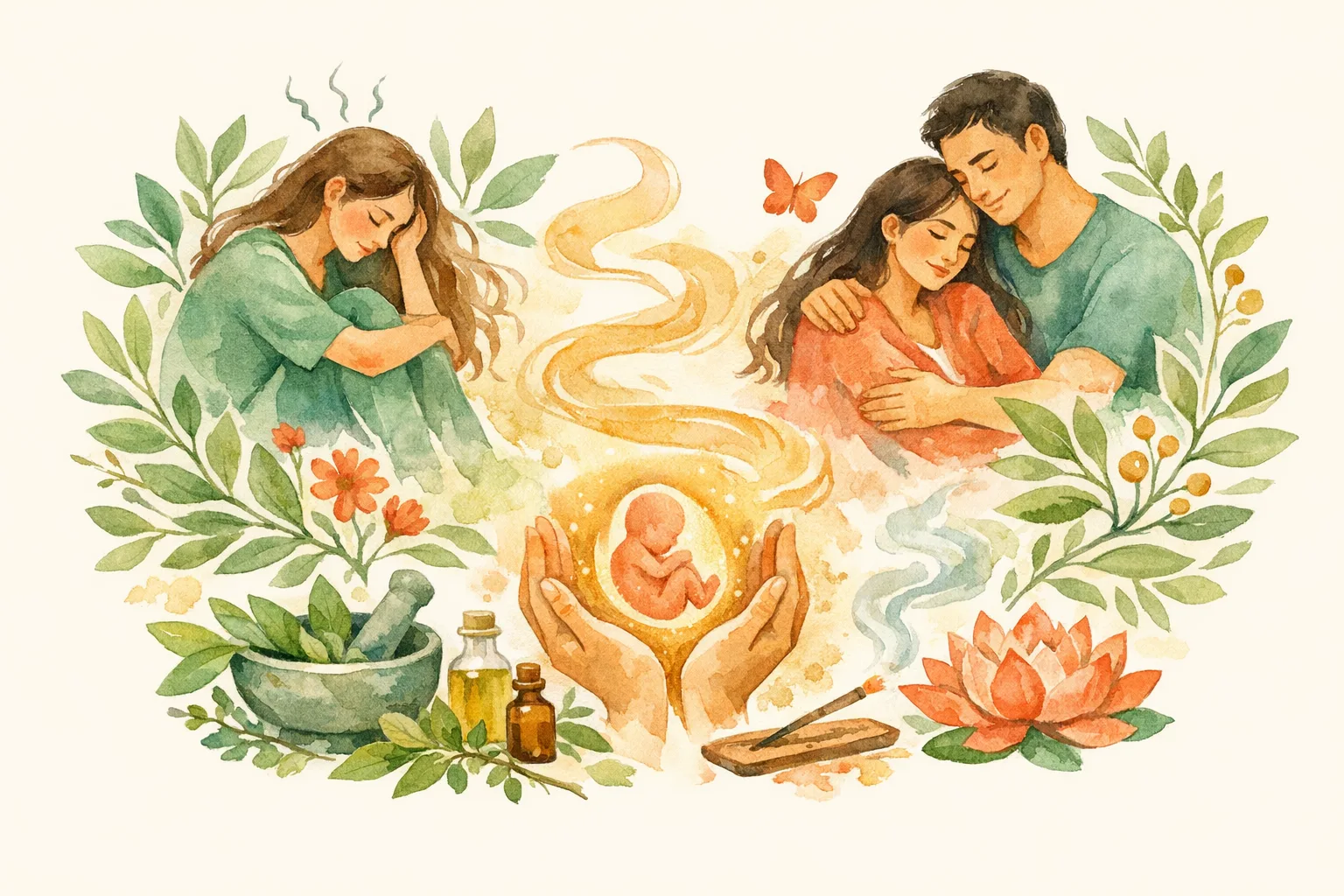 Editorial illustration for Stress and Fertility - What Science Proves and What Ayurveda Has Known for 5,000 Years